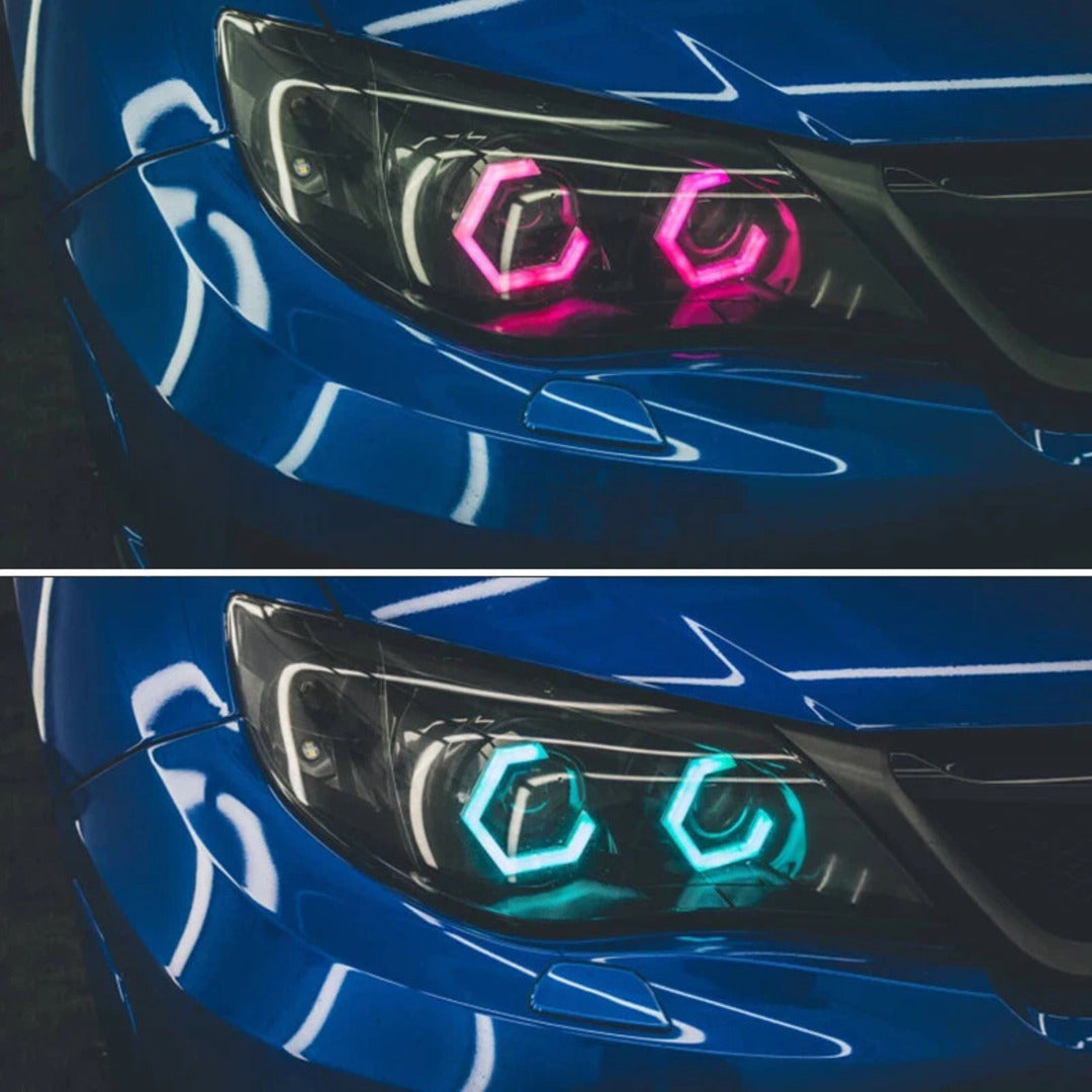Universal Angel Eyes Retrofit 100MM APP Control RGB LED for Car Headlight 2 Pcs Set