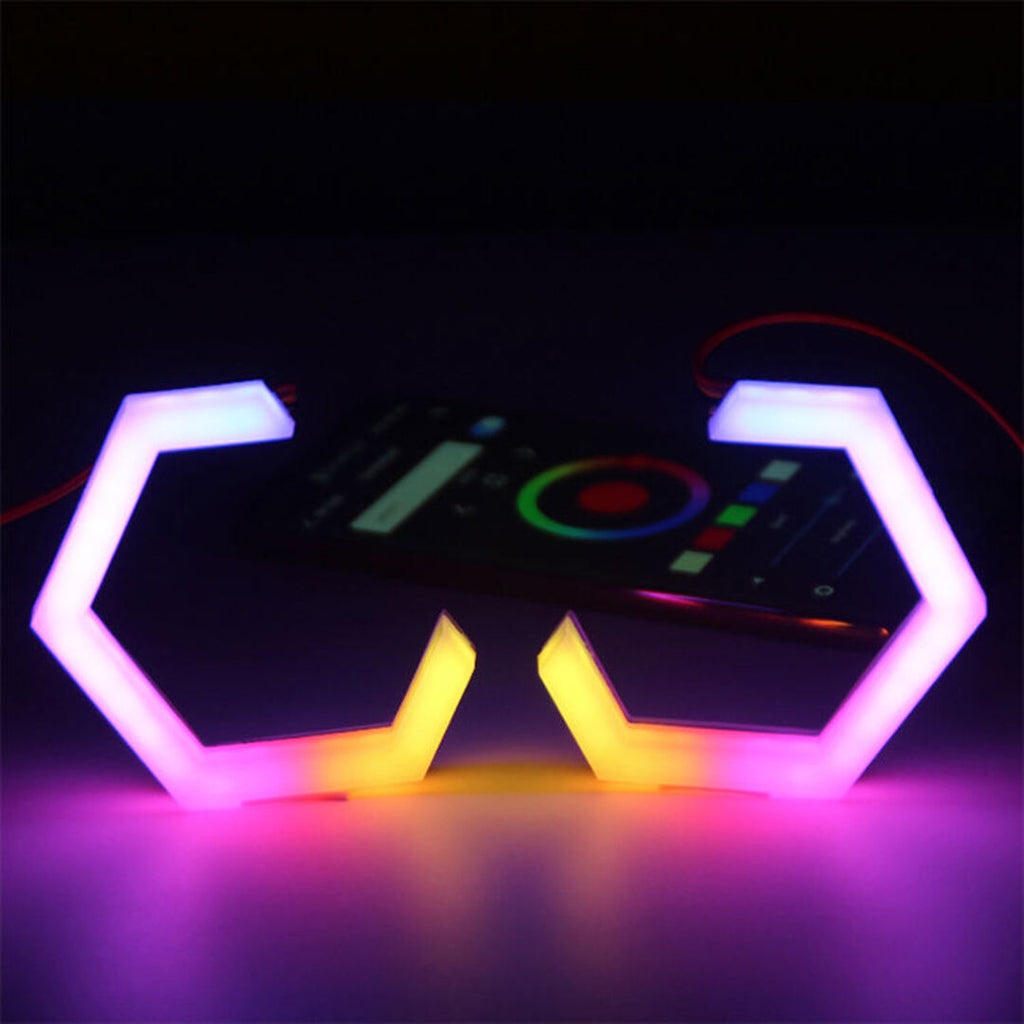 Universal Angel Eyes Retrofit 100MM APP Control RGB LED for Car Headlight 2 Pcs Set