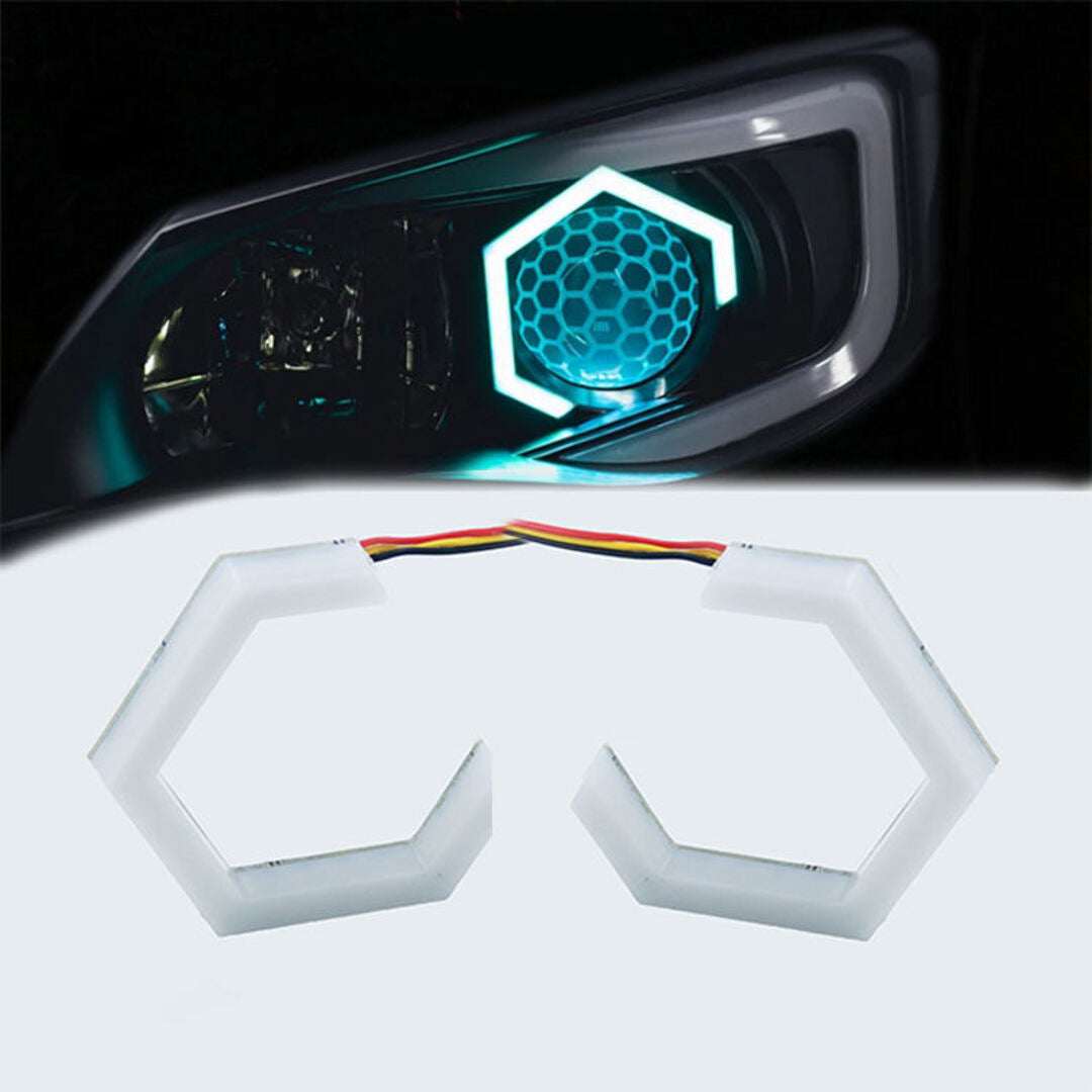 Universal Angel Eyes Retrofit 100MM APP Control RGB LED for Car Headlight 2 Pcs Set