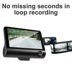 Universal Car DVR Dash Camera, FHD 1080P Wide Angle Car DVR Rearview Video Dash Cam Recorder Camera LCD Screen