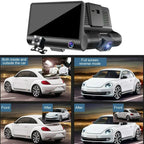 Universal Car DVR Dash Camera, FHD 1080P Wide Angle Car DVR Rearview Video Dash Cam Recorder Camera LCD Screen