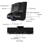 Universal Car DVR Dash Camera, FHD 1080P Wide Angle Car DVR Rearview Video Dash Cam Recorder Camera LCD Screen