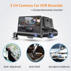 Universal Car DVR Dash Camera, FHD 1080P Wide Angle Car DVR Rearview Video Dash Cam Recorder Camera LCD Screen
