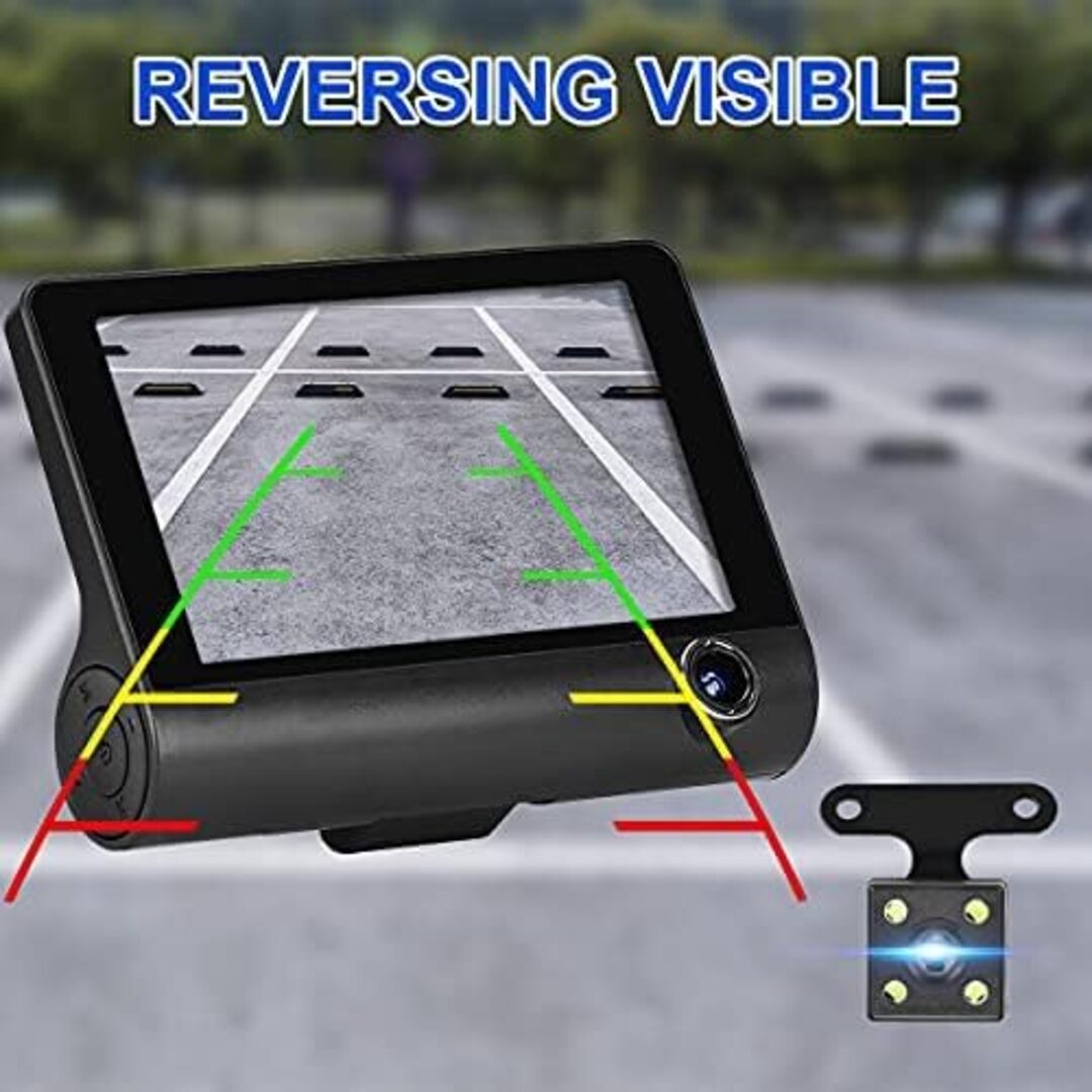 Universal Car DVR Dash Camera, FHD 1080P Wide Angle Car DVR Rearview Video Dash Cam Recorder Camera LCD Screen
