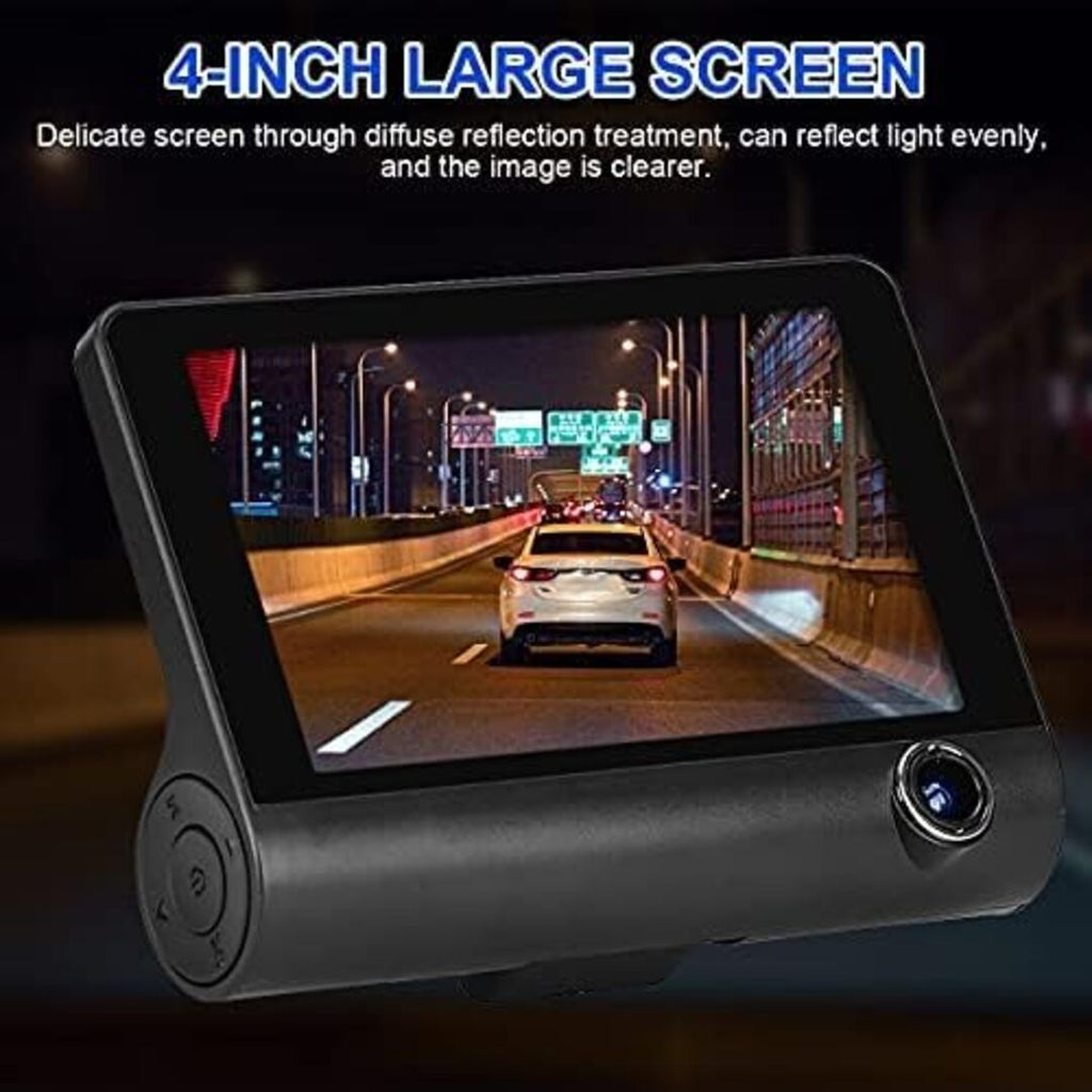 Universal Car DVR Dash Camera, FHD 1080P Wide Angle Car DVR Rearview Video Dash Cam Recorder Camera LCD Screen