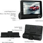 Universal Car DVR Dash Camera, FHD 1080P Wide Angle Car DVR Rearview Video Dash Cam Recorder Camera LCD Screen