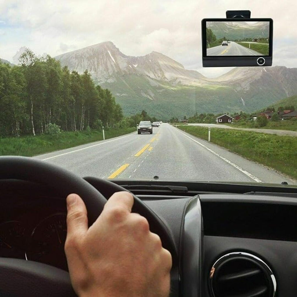 Universal Car DVR Dash Camera, FHD 1080P Wide Angle Car DVR Rearview Video Dash Cam Recorder Camera LCD Screen