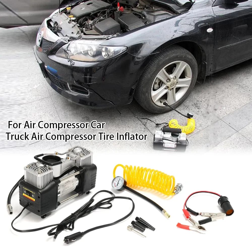 Car Heavy Duty 12V 30mm Double Cylinder Air Compressor 628-4×4
