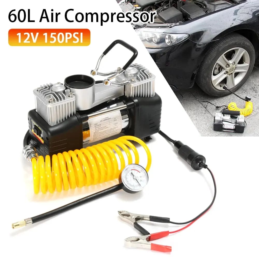 Car Heavy Duty 12V 30mm Double Cylinder Air Compressor 628-4×4
