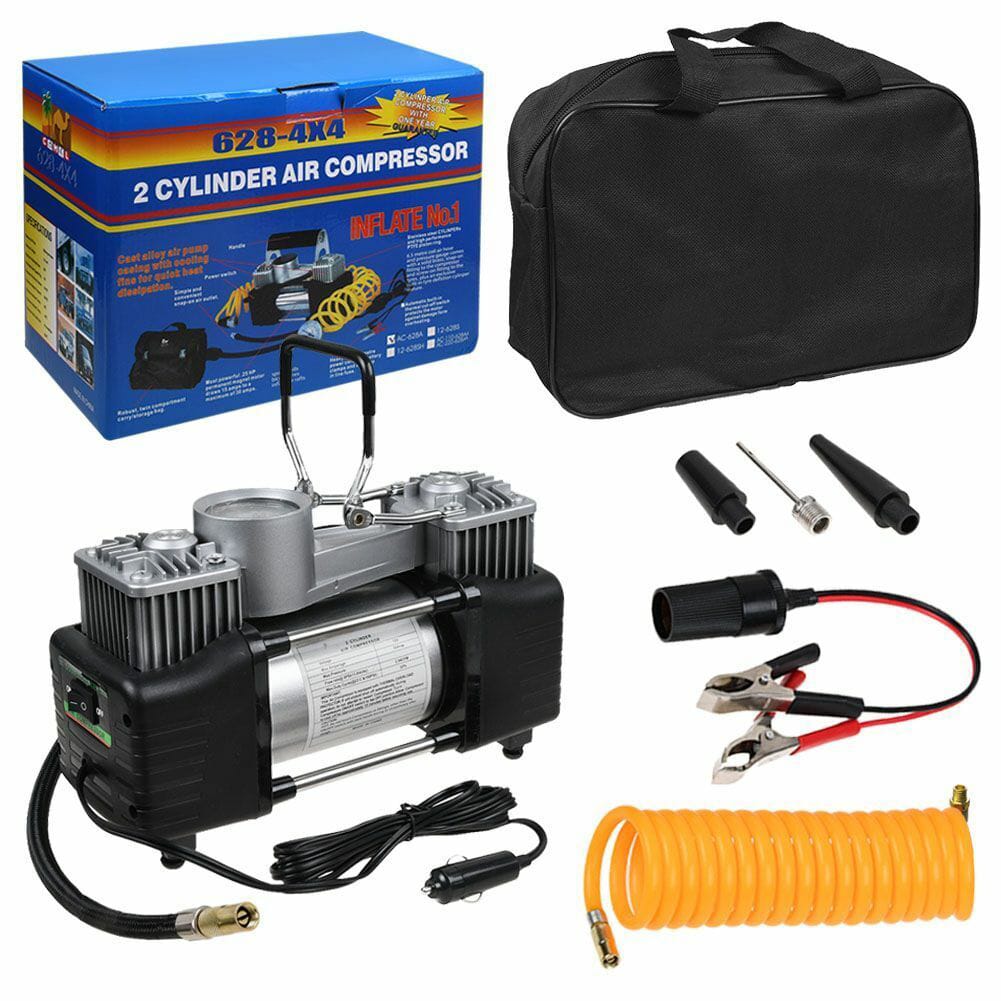 Car Heavy Duty 12V 30mm Double Cylinder Air Compressor 628-4×4