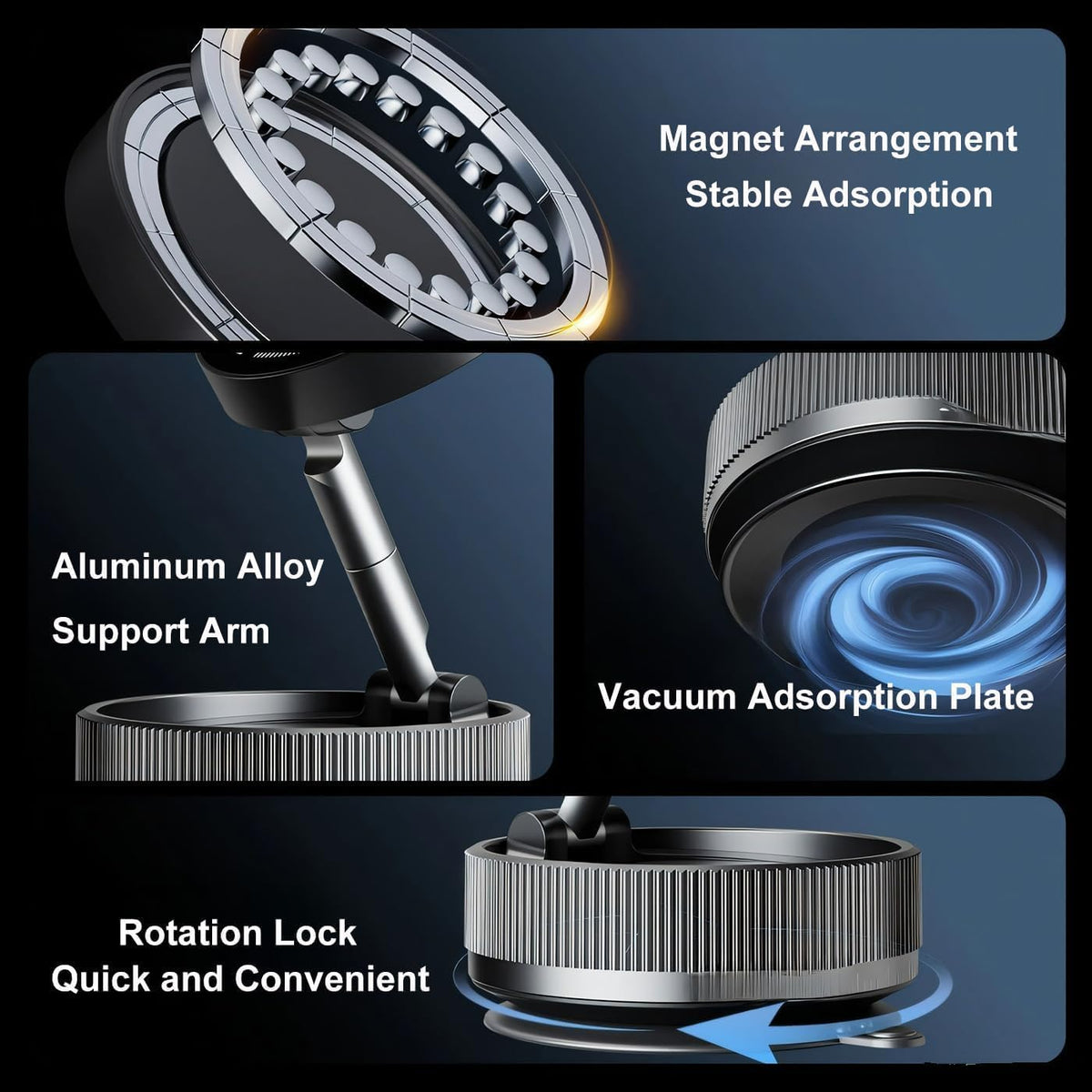 Car Dashboard K007 Model Metal Magnetic Phone Holder In Sleek Design Suitable For Mobile Phone For Car