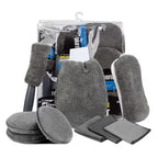 Pro User 9pc Microfibre Car Cleaning Kit – Car Wash & Detailing Kit with Mitt, Cloths, Sponge & Wheel Brush