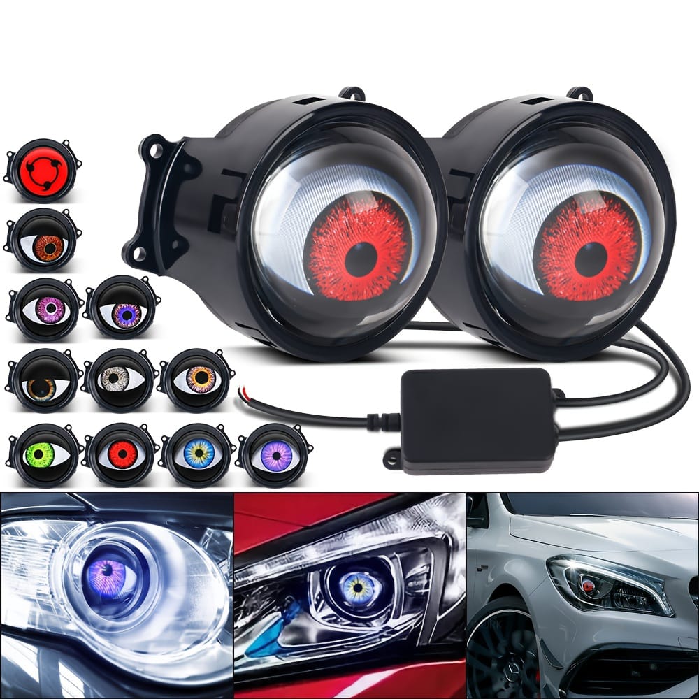 Universal Demon Eyes Light for Cars 12V Demon Eye Light LED Dynamic 33 Function Devil Eye Car Lights 2 Pcs Set