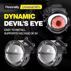 Universal Demon Eyes Light for Cars 12V Demon Eye Light LED Dynamic 33 Function Devil Eye Car Lights 2 Pcs Set