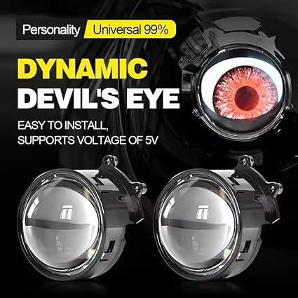 Universal Demon Eyes Light for Cars 12V Demon Eye Light LED Dynamic 33 Function Devil Eye Car Lights 2 Pcs Set