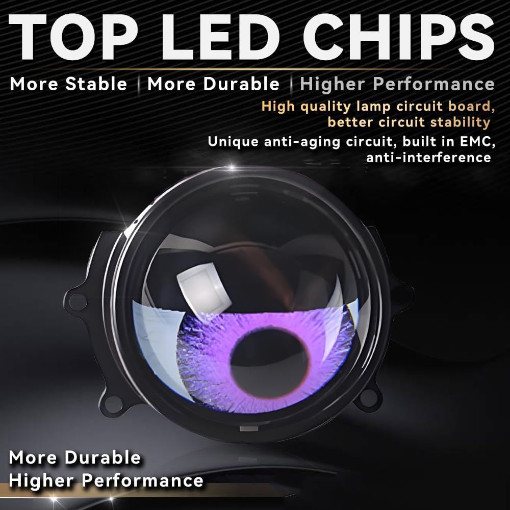 Universal Demon Eyes Light for Cars 12V Demon Eye Light LED Dynamic 33 Function Devil Eye Car Lights 2 Pcs Set