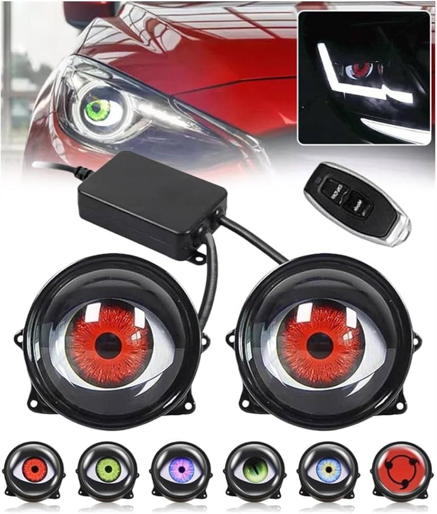 Universal Demon Eyes Light for Cars 12V Demon Eye Light LED Dynamic 33 Function Devil Eye Car Lights 2 Pcs Set