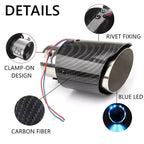 Universal Carbon fiber Light Exhaust Muffler Tip with LED Light Stainless Steel Tip
