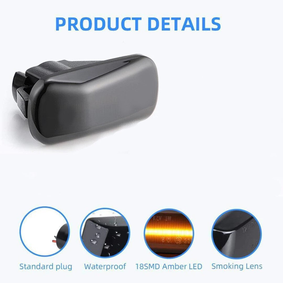 2 Pcs Set Universal Smoke Style Side Fender Indicator in Smoke Color