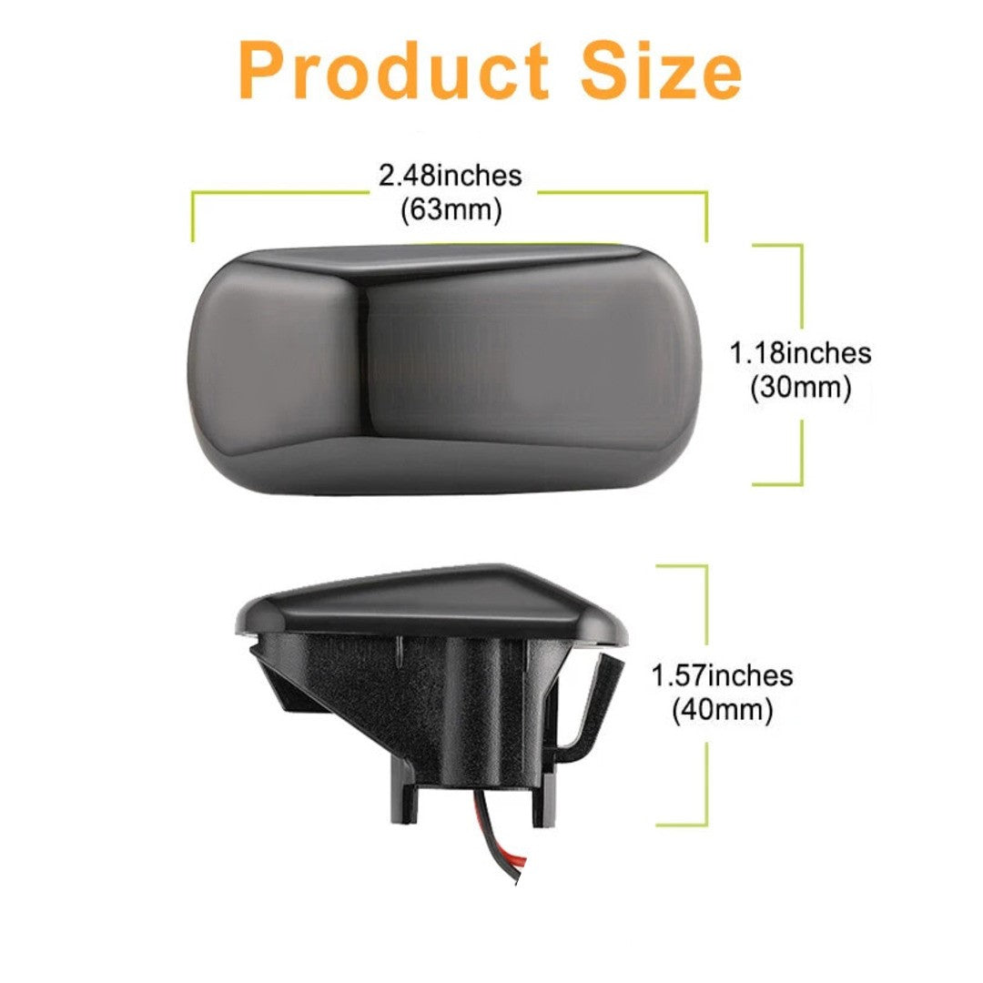2 Pcs Set Universal Smoke Style Side Fender Indicator in Smoke Color