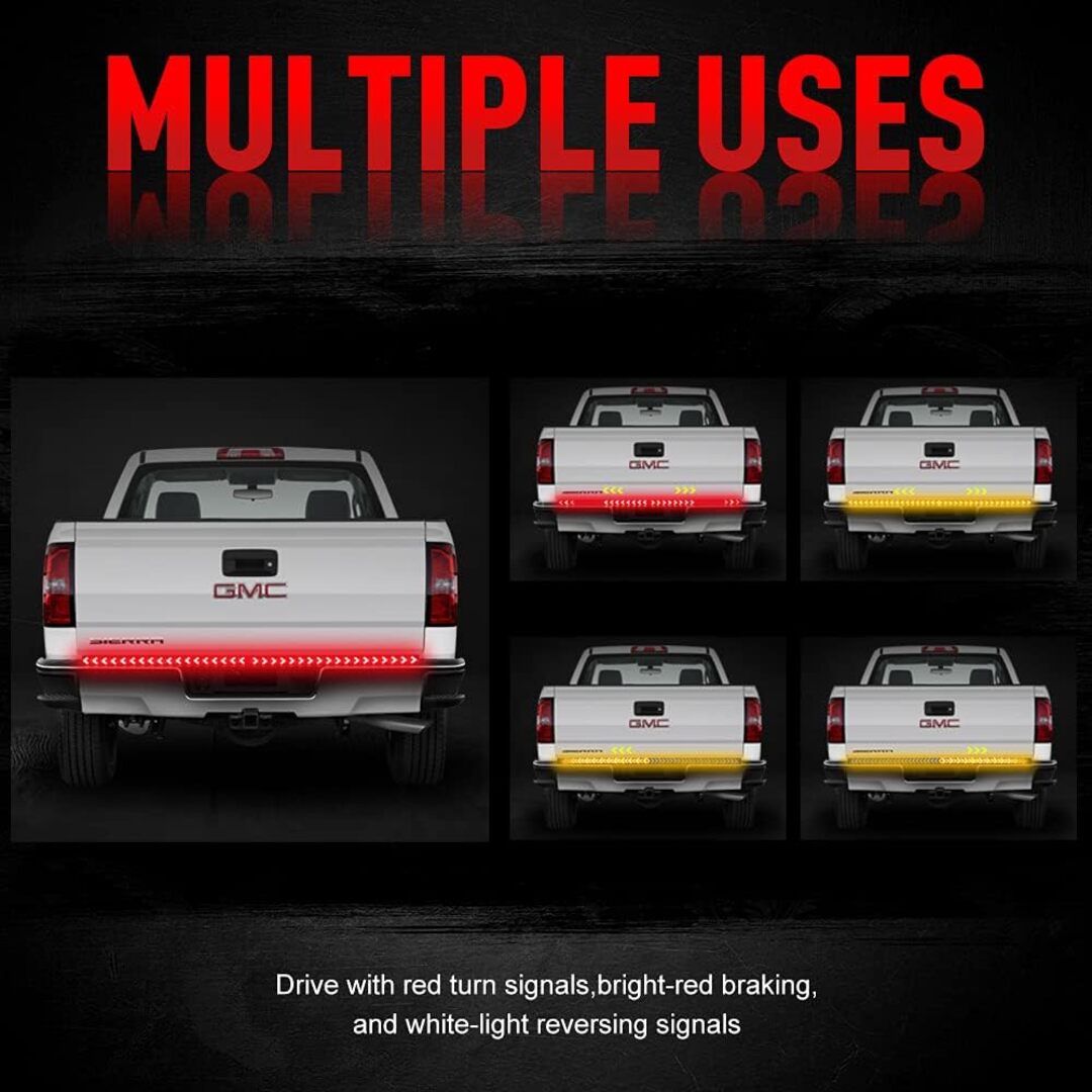 1 Pc Universal 48 Inch Jeep Flexible Tail light Strip With Flowing Turn Signals Led Function