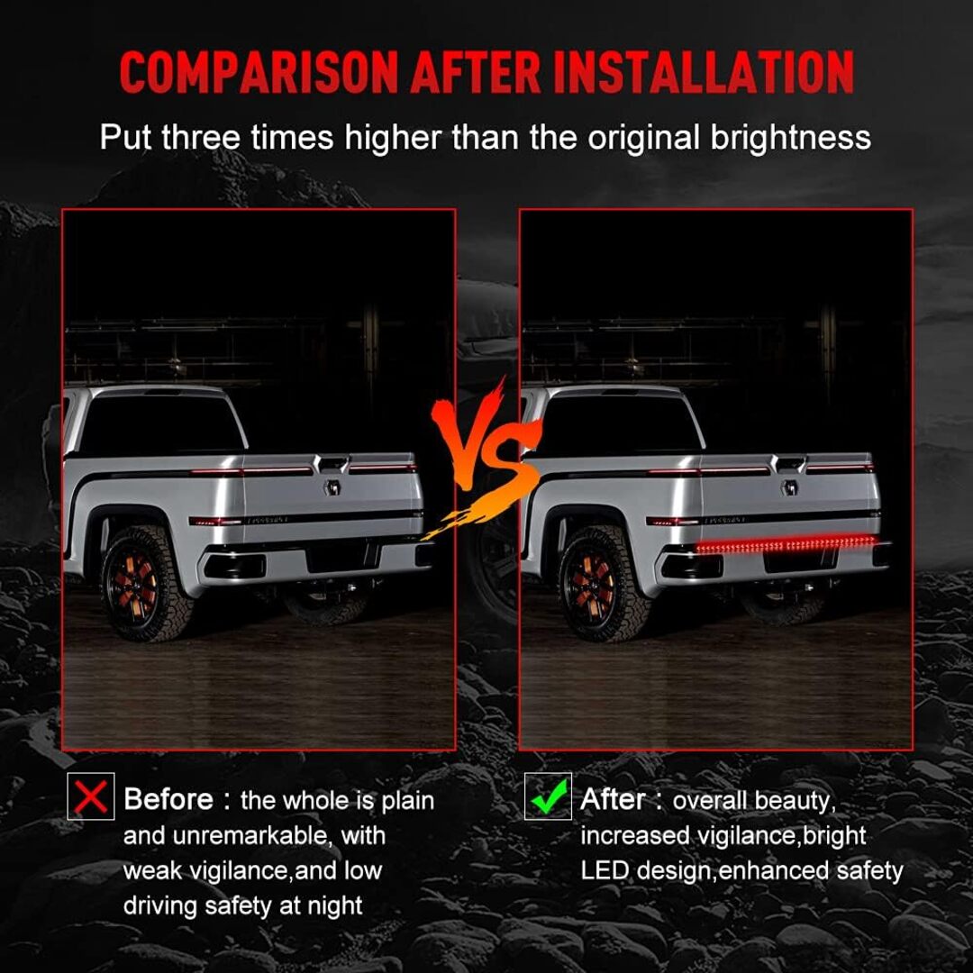 1 Pc Universal 48 Inch Jeep Flexible Tail light Strip With Flowing Turn Signals Led Function