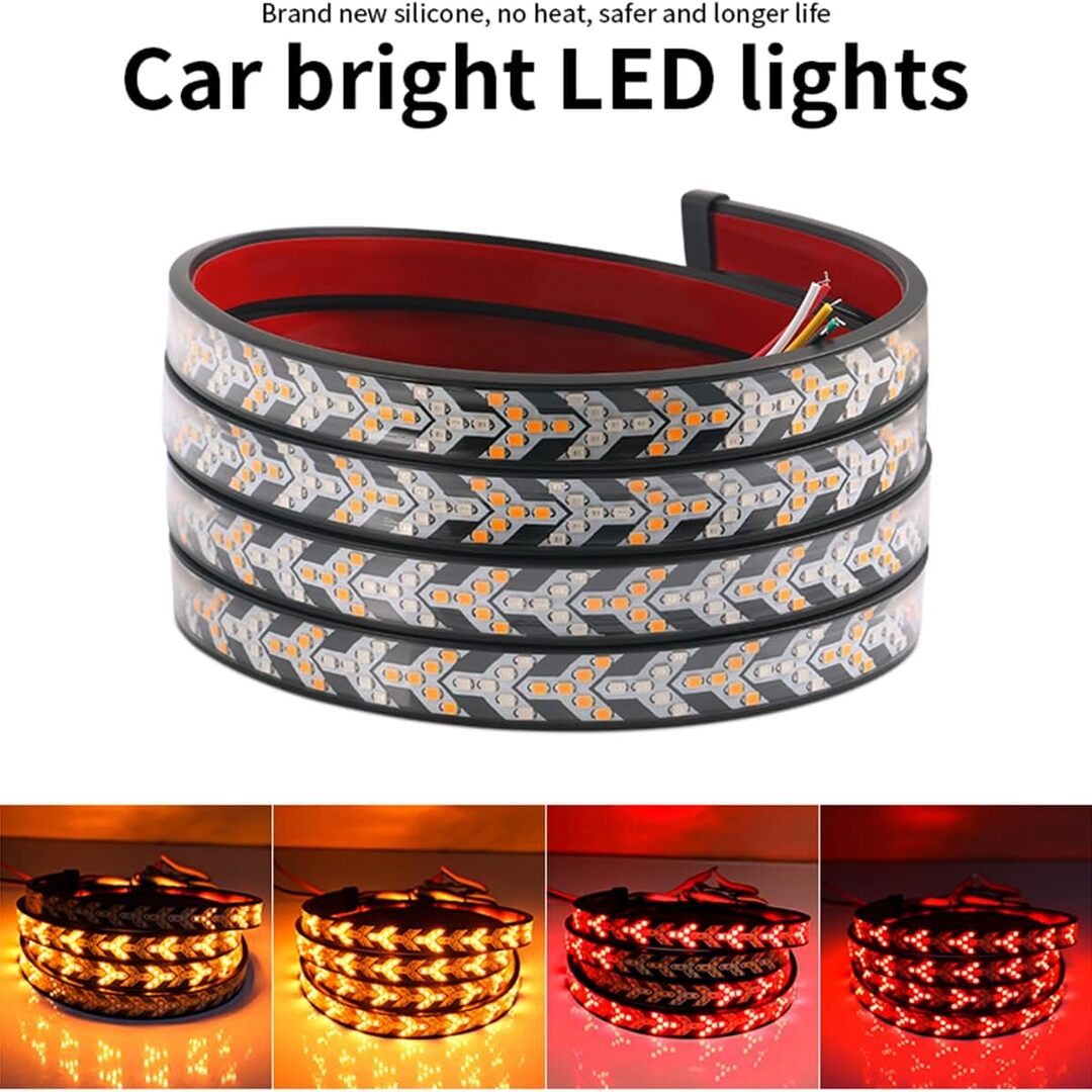 1 Pc Universal 48 Inch Jeep Flexible Tail light Strip With Flowing Turn Signals Led Function
