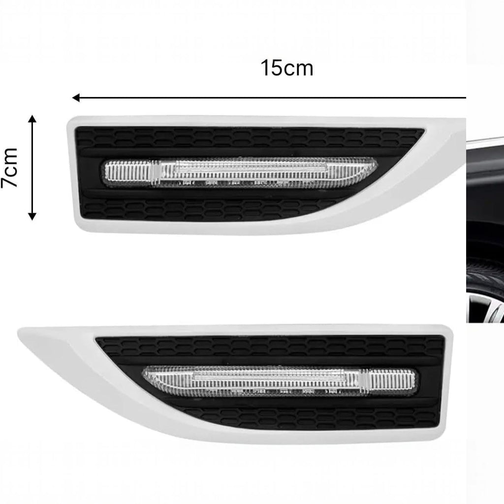 Universal Car Side Fender Light Led Indicator Lamp, 2 Pcs Set (White)