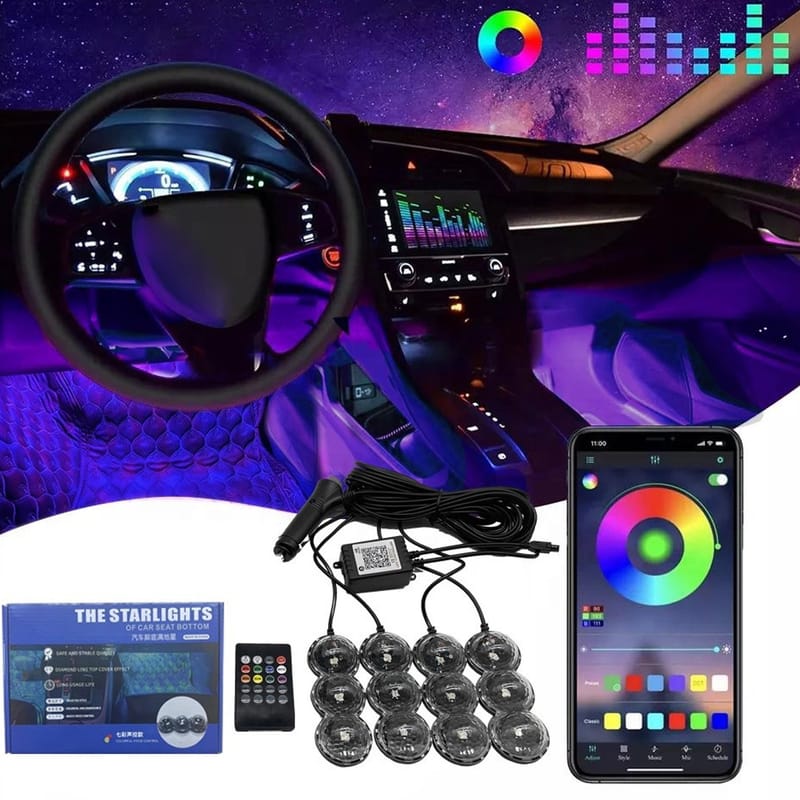Car Seat Bottom Starlights Car LED Atmosphere Light RGB Remote & App Control